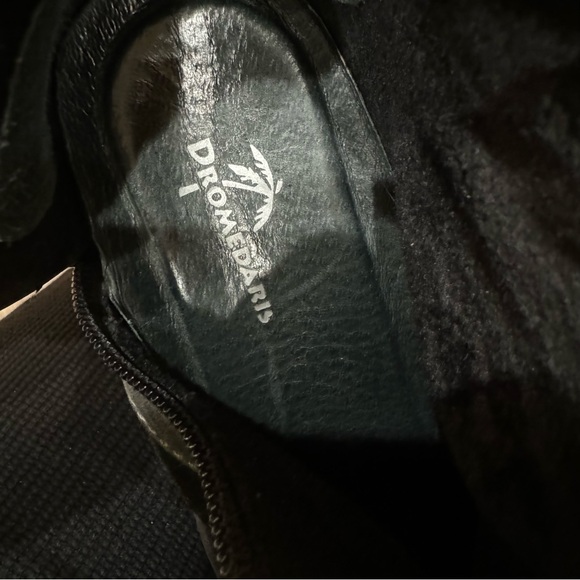 Dromedaries Leather Booties Size 6 36 Black Gray Leather Suede Short Boots Shoes - Picture 14 of 15